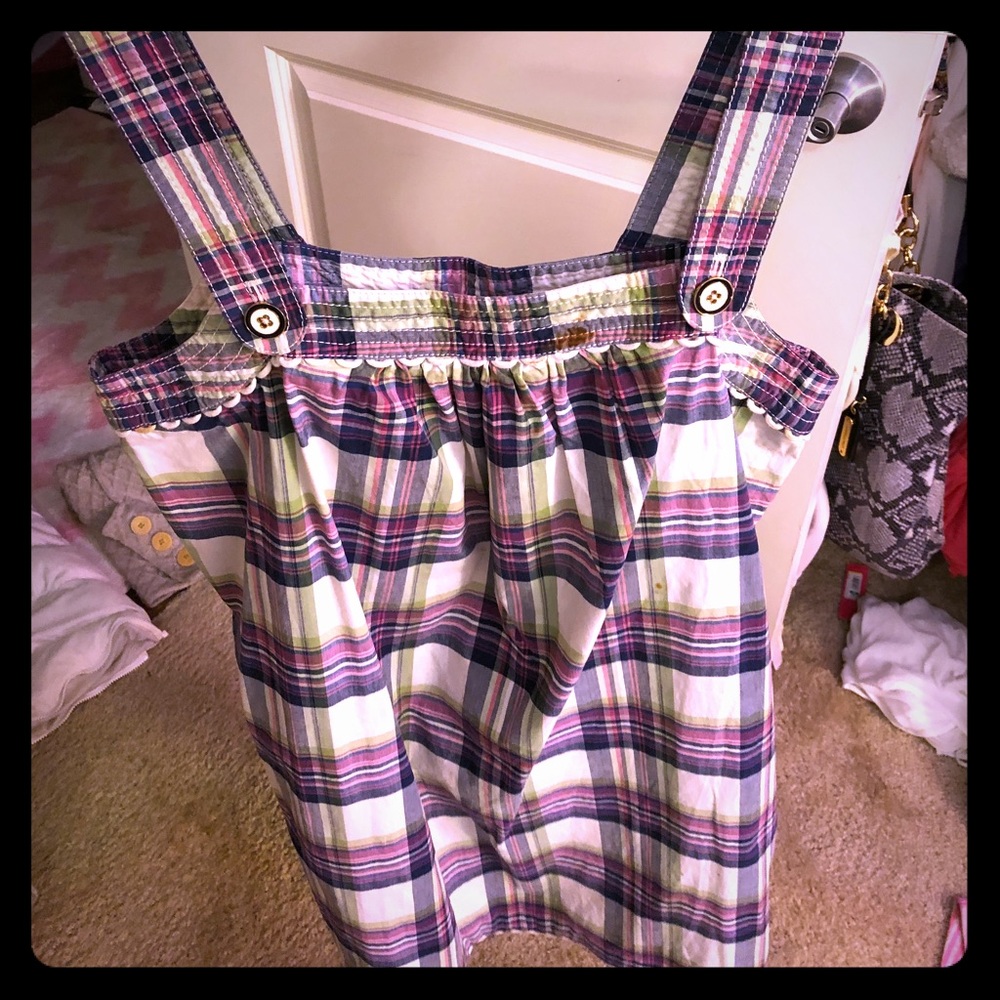 Juicy Couture button strap overalls dress